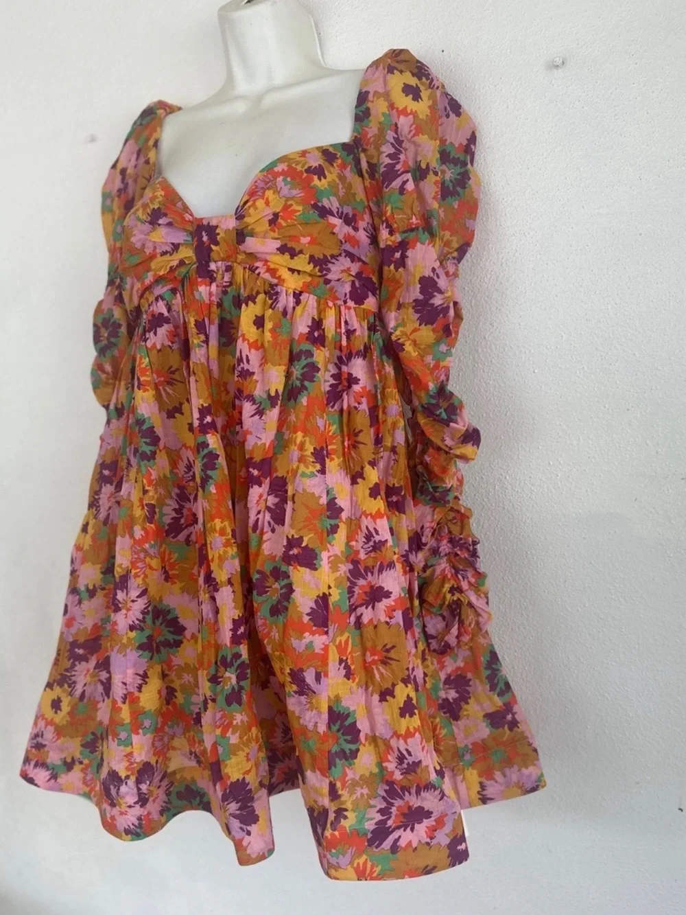 ZIMMERMANN Ruched floral print cotton voile mini - Picture 6 of 11